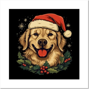 Golden Retriever Christmas Posters and Art